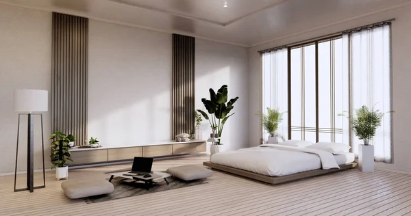 Moderne Japanische Wohnzimmereinrichtung Mini Sofa Und Schranktisch Auf Weißem Wandhintergrund — Stockfoto