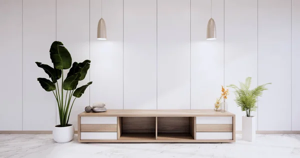 Schrank Modernen Zen Stil Minimalistisches Design Wandgestaltung Auf Granitboden Rendering — Stockfoto