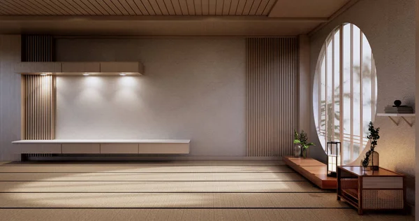 Skåp Trä Design Rum Interiör Modern Japansk Stil Rendering — Stockfoto