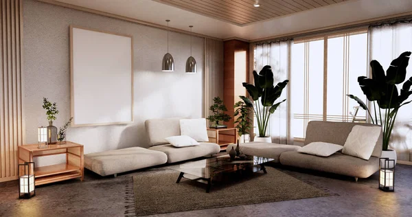 Muebles Del Sofá Diseño Moderno Habitación Minimal Rendering —  Fotos de Stock