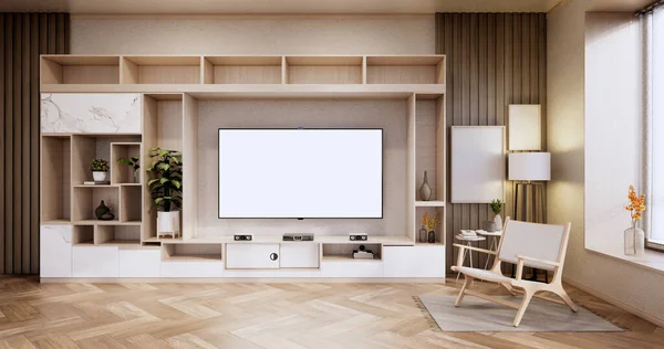 Intérieur Cabinet Dans Chambre Vide Moderne Sur Livingroom Rendu — Photo