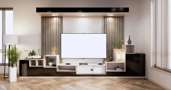 Interiér Kabinet Moderním Prázdném Pokoji Livingroom Vykreslování — Stock fotografie