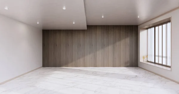 Yeni-boş oda, modern Japon ahşap iç mimarisi, klasik - tropikal stil 3D görüntüleme