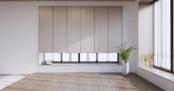 Nový Prázdný Pokoj Moderní Japonský Dřevěný Interiér Retro Tropický Styl — Stock fotografie