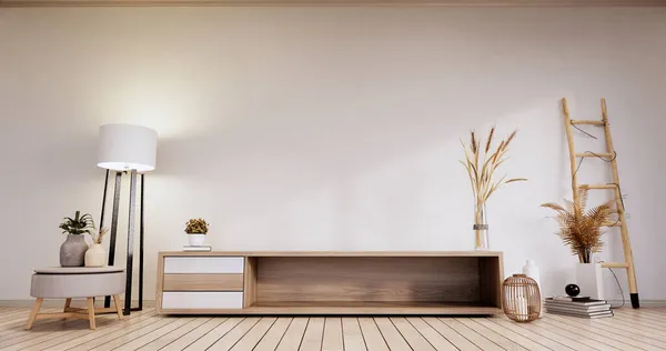 Regalschrank Minimalistisch Modernes Weißes Japanisches Zimmer Darstellung — Stockfoto