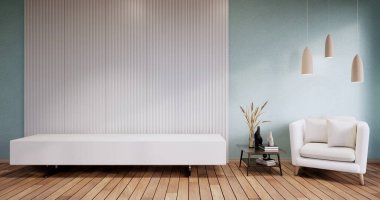 Livingroom 'daki Modern Darphane' nin içi boş. 3d oluşturma