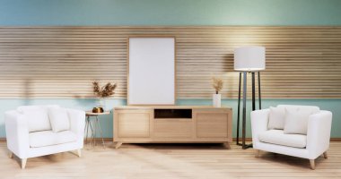 Livingroom 'daki Modern Darphane' nin içi boş. 3d oluşturma