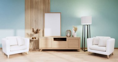 Livingroom 'daki Modern Darphane' nin içi boş. 3d oluşturma