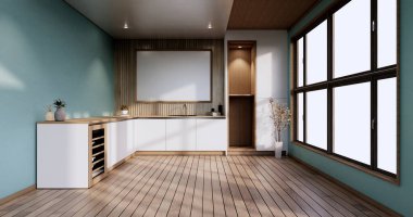 Naneli Mutfak odası Japon tarzı 3D görüntüleme