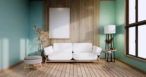 Mint Living Room Interior Design Rendering — Stockfoto