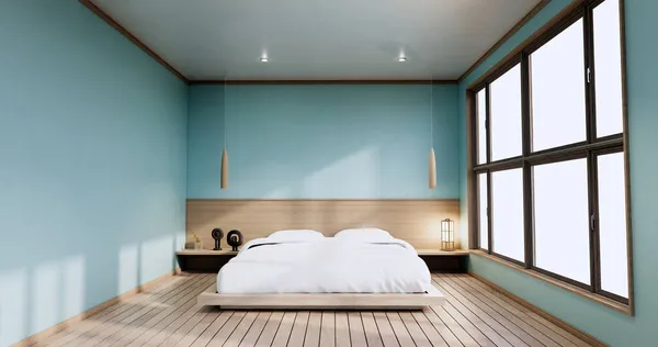 Döşeme Zen Yatak Bitkisi Japon Naneli Yatak Odasında Sahte Dekolte — Stok fotoğraf