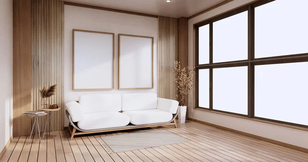 Interior Minimalista Sofá Móveis Plantas Design Quarto Moderno Renderização — Fotografia de Stock