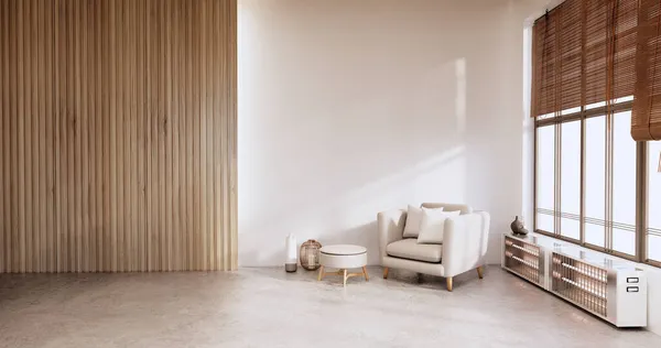 Modern Living Room Minimalist Design Rendering — Stock Photo, Image