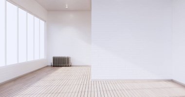 Beyaz tuğla dizayn tavan arası 3D biçiminde boş çatı katı biçimi