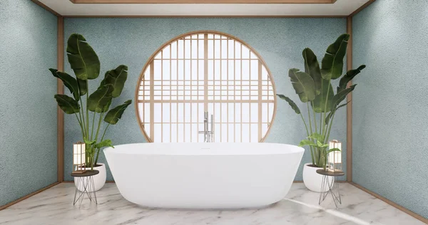 Baño Interior Habitación Vacía Estilo Japonés Representación — Foto de Stock