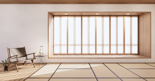 Pokój Dzienny Japan Tropikalny Minimalistyczny Desing Rendering — Zdjęcie stockowe