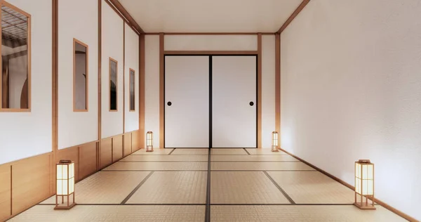 Habitación Vacía Interior Japonés Representación —  Fotos de Stock