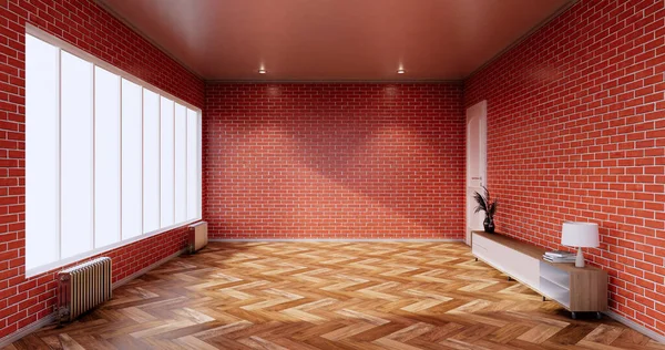 Sala Estar Loft Interior Com Parede Padrão Tijolo Parede Renderização — Fotografia de Stock