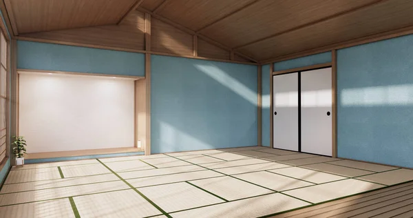 Interiér Emptymint Pokoj Japonský Styl Design Vykreslování — Stock fotografie
