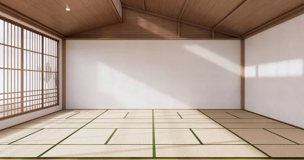 空房间和折叠床地板房间日本风格 3D渲染 — 图库照片