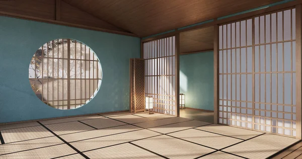 Interior Ruangan Emptymint Gaya Jepang Design Rendering — Stok Foto