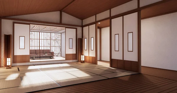 Ruangan Kosong Interior Rendering Jepang — Stok Foto