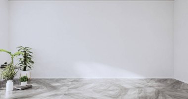 İç mekan boş minimalist arkaplan, 3B görüntüleme