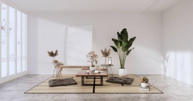 Mockup Minimalist Modern oda Japon Biçimli 3D