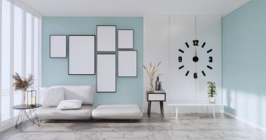 3D odasının naneli duvarındaki boş resim çerçevesini düzenle