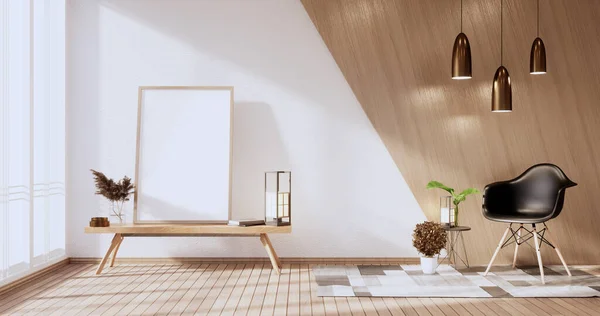 Design Interiores Zen Moderna Sala Estar Japonês Style Renderização — Fotografia de Stock