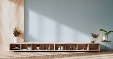 Nane aromalı, modern boş odada bir dolap. 3d oluşturma