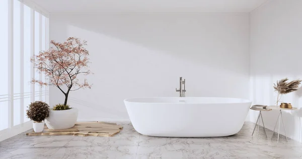 Das Bad Auf Leeren Raum Interieur Japanischen Stil Rendering — Stockfoto