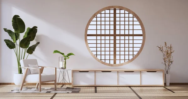 Skříň Dřevěný Design Bílém Pokoji Interiéru Moderní Styl Vykreslování — Stock fotografie