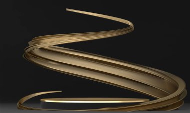 Üretim 3D görüntüleme için uygun soyut siyah sahne podyumu dekorasyonu