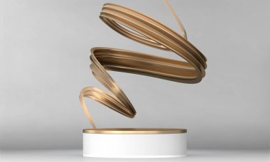 3D üretim için uygun beyaz sahne podyumu dekorasyonu