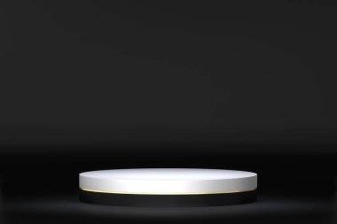 siyah sahne podyum dekorasyonu 3D üretim için uygundur