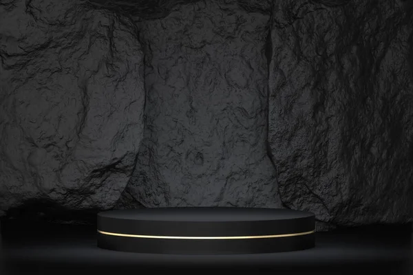 siyah sahne podyum dekorasyonu 3D üretim için uygundur