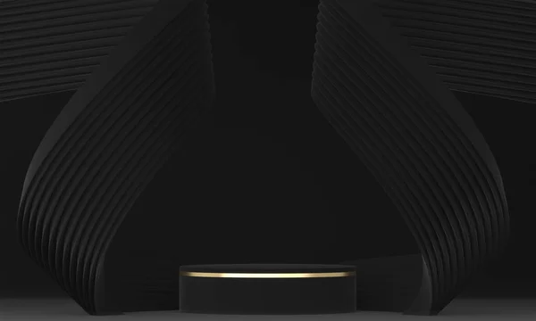 Abstract Black Stage Podium Decoration Suitable Products Rendering — ストック写真