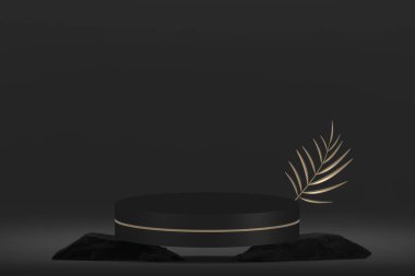 siyah sahne podyum dekorasyonu 3D üretim için uygundur