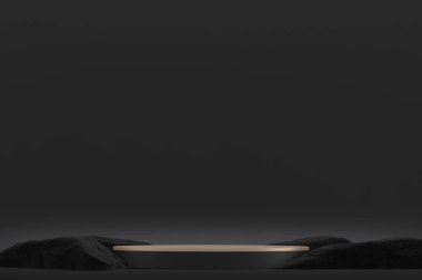 siyah sahne podyum dekorasyonu 3D üretim için uygundur