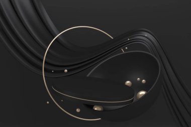 siyah sahne podyum dekorasyonu 3D üretim için uygundur