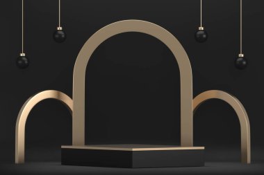 Üretim için uygun siyah sahne küp podyum dekorasyonu