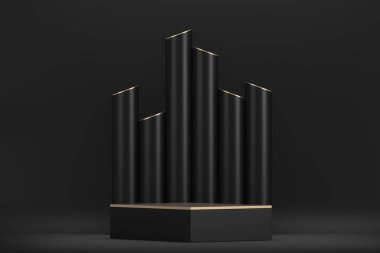 Üretim için uygun siyah sahne küp podyum dekorasyonu