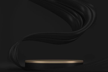 siyah sahne podyum dekorasyonu 3D üretim için uygundur