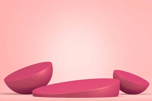 Roze Podium Minimalistische Mockup Voor Podiumweergave Weergave — Stockfoto
