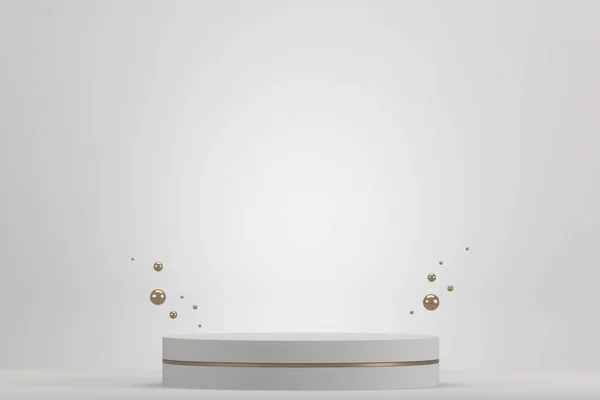 背景花崗岩の白の化粧品のためのローマの白い表彰台 3Dレンダリング — ストック写真