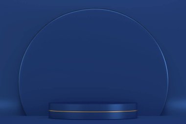 Zafer mavisi enstrüman, kozmetik ürünler podyumu. 3d oluşturma