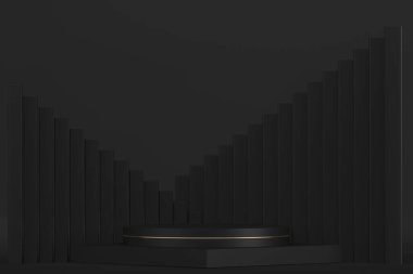 uygun 3D dekorasyon ürünleri için siyah sahne podyumu