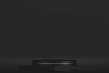 uygun 3D dekorasyon ürünleri için siyah sahne podyumu