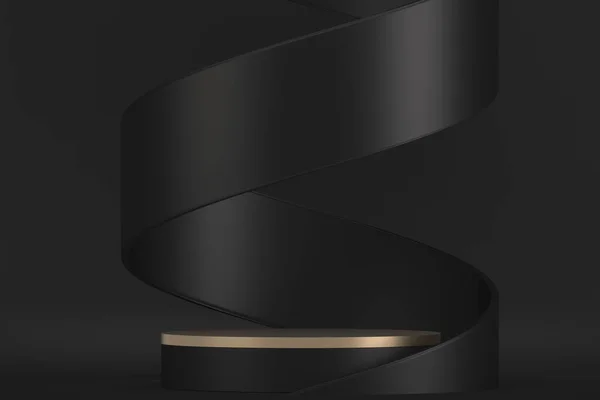 Black Stage Podium Products Decoration Suitable Rendering — Stock Fotó